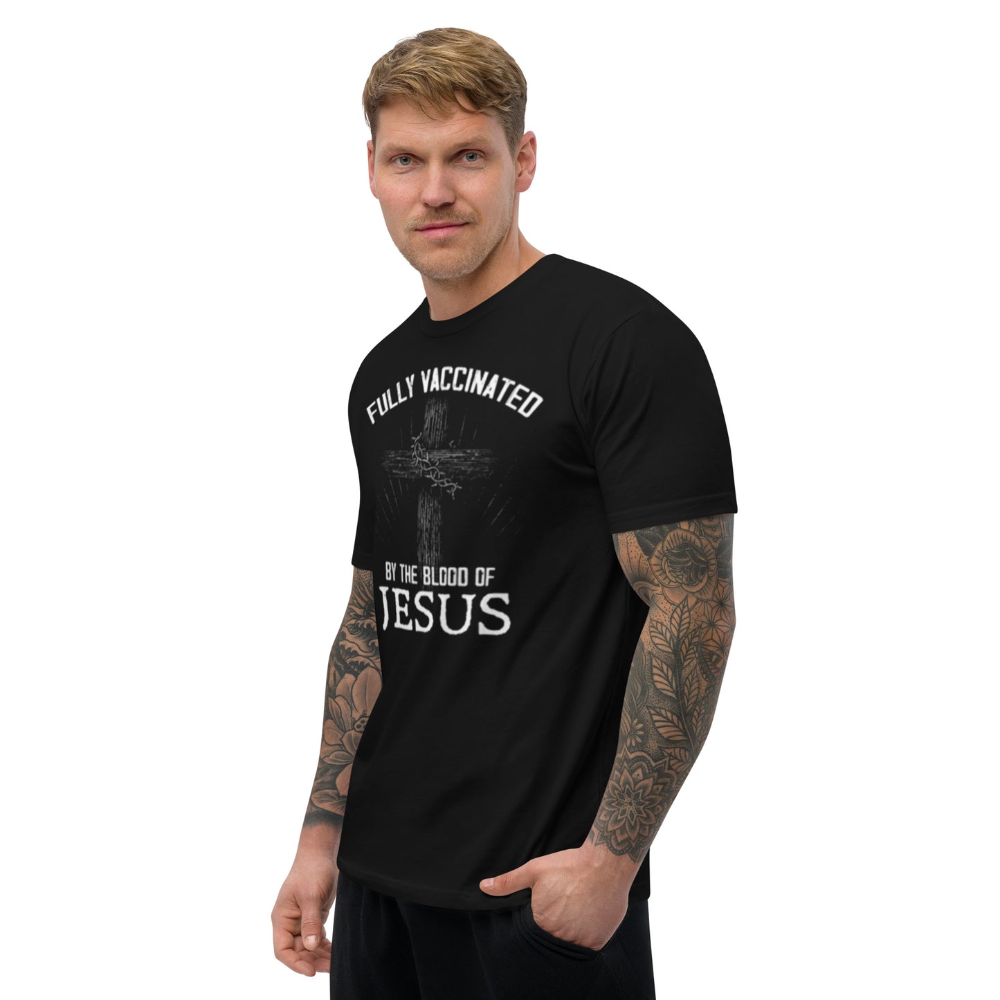 Fully Vaccinated by the Blood of God Short Sleeve T-shirt