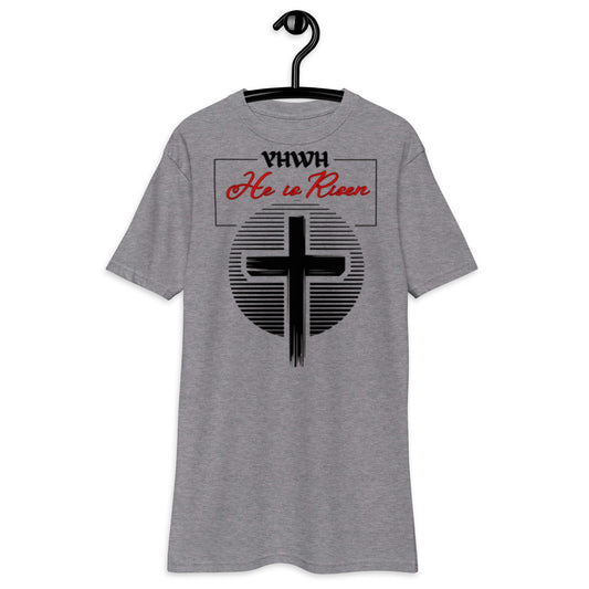 He  is Risen Men’s premium heavyweight tee