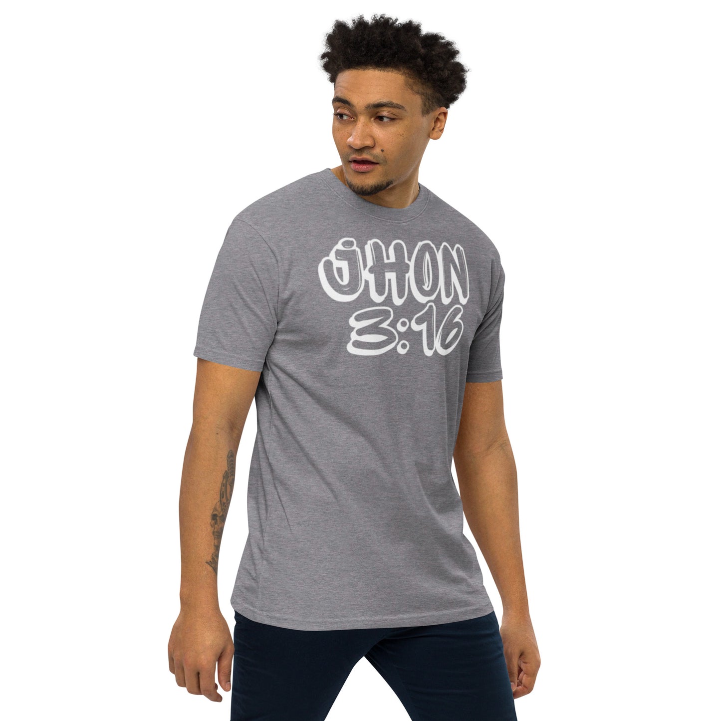 Jhon 3:16 Men’s premium heavyweight tee