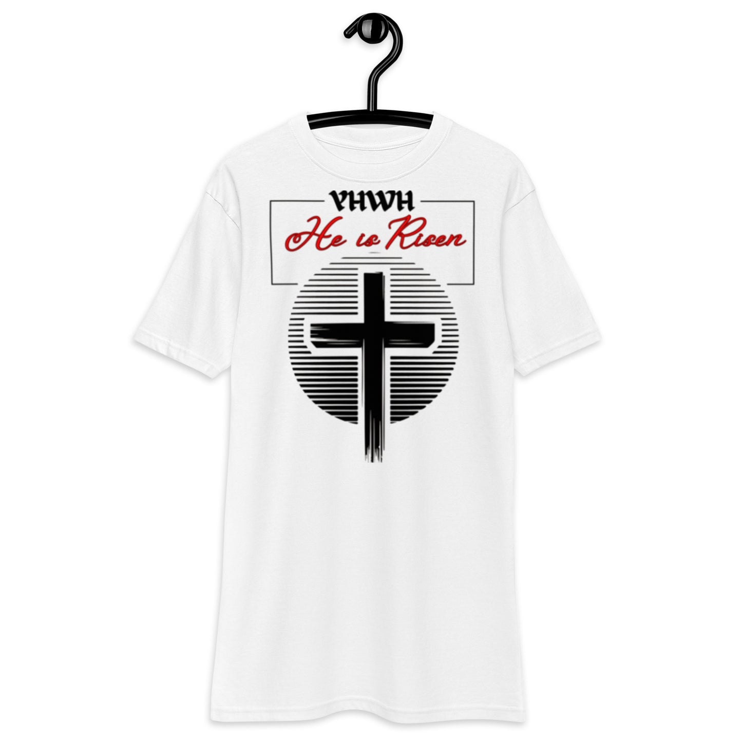 He  is Risen Men’s premium heavyweight tee