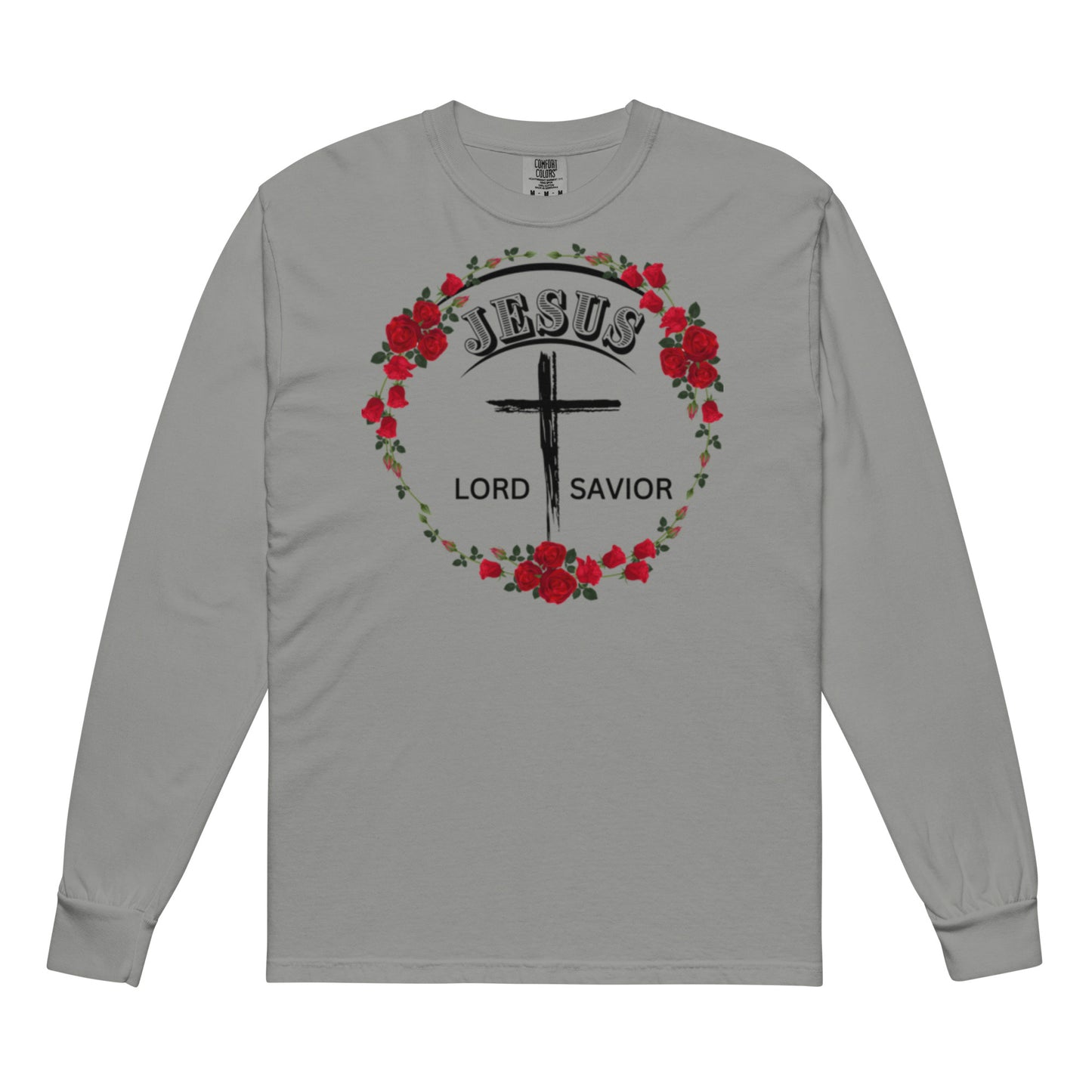 Jesus Lord Savior Garment-dyed heavyweight long-sleeve shirt