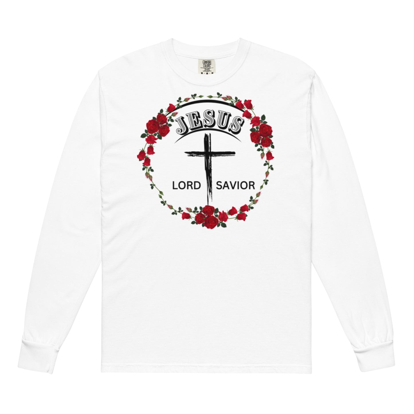 Jesus Lord Savior Garment-dyed heavyweight long-sleeve shirt