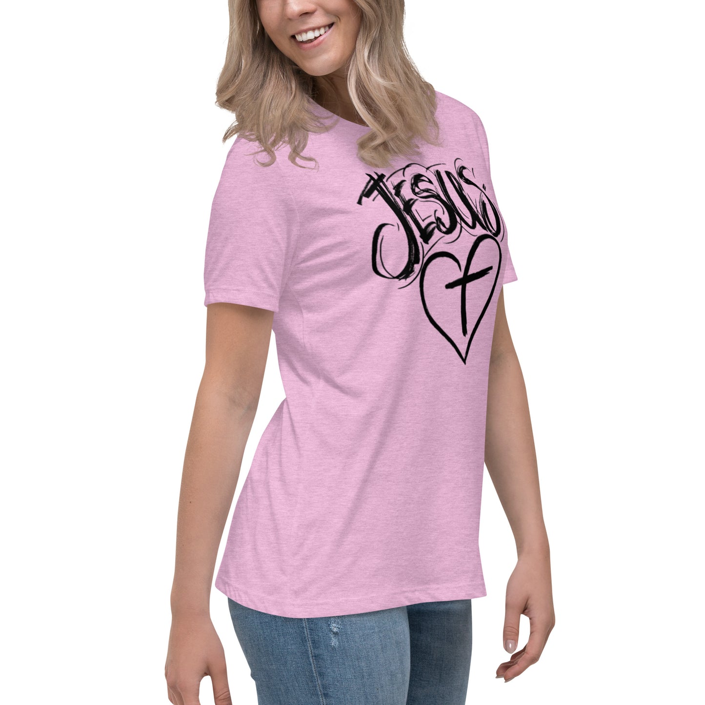 Jesus Heart Cross Women's Relaxed T-Shirt