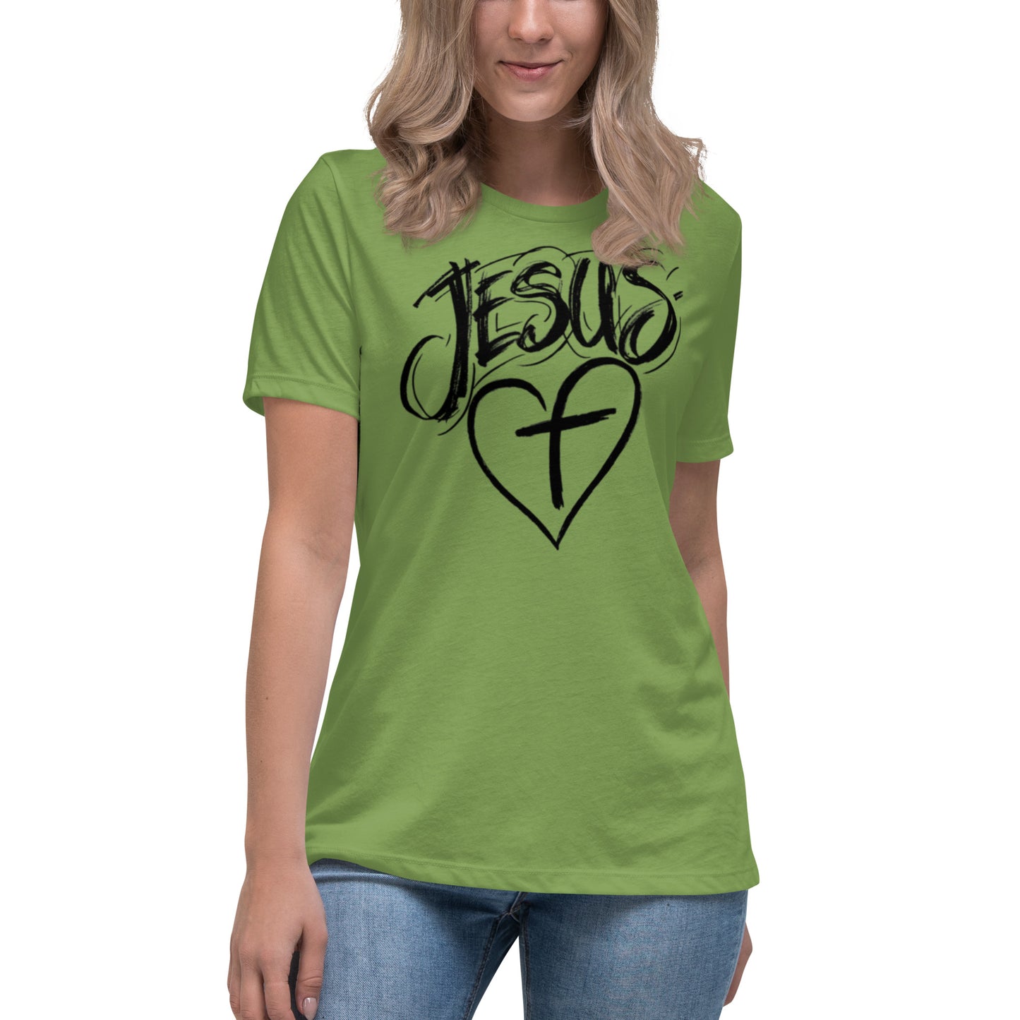 Jesus Heart Cross Women's Relaxed T-Shirt