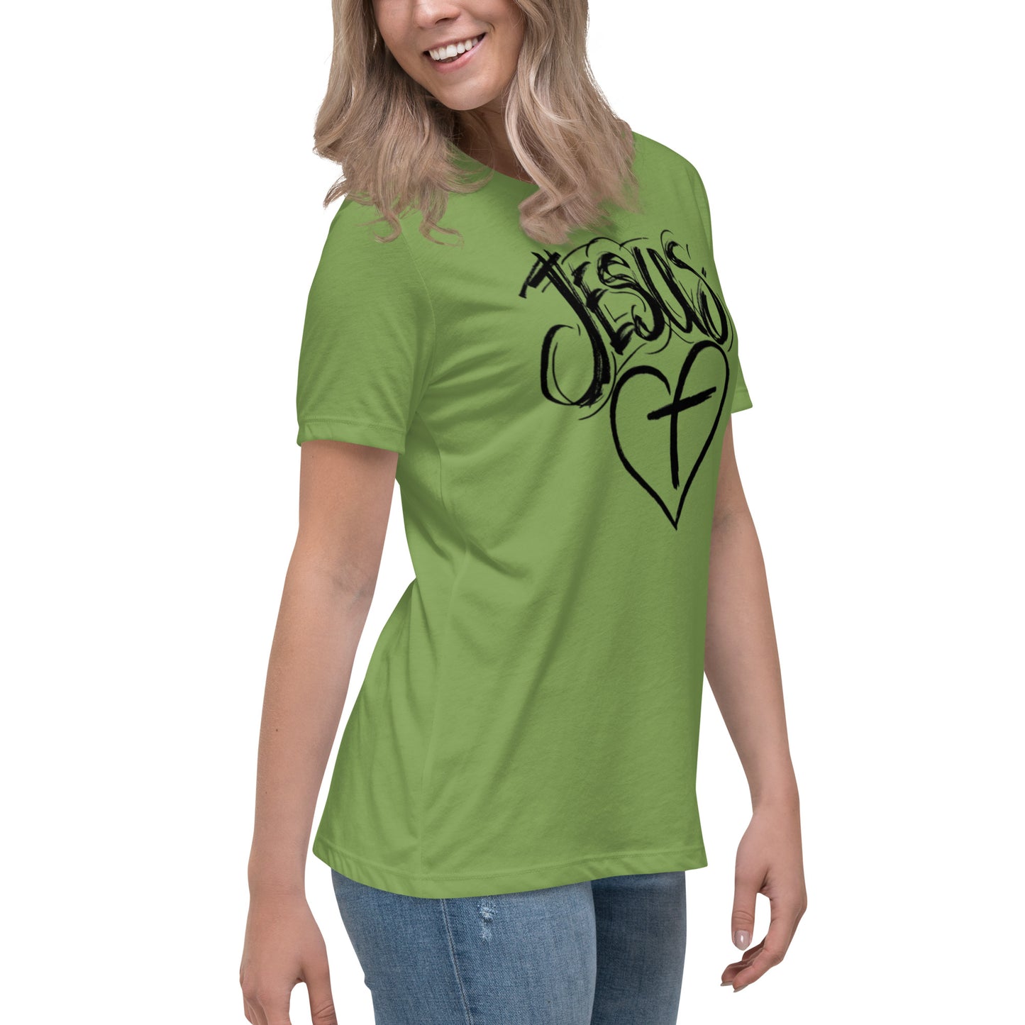 Jesus Heart Cross Women's Relaxed T-Shirt