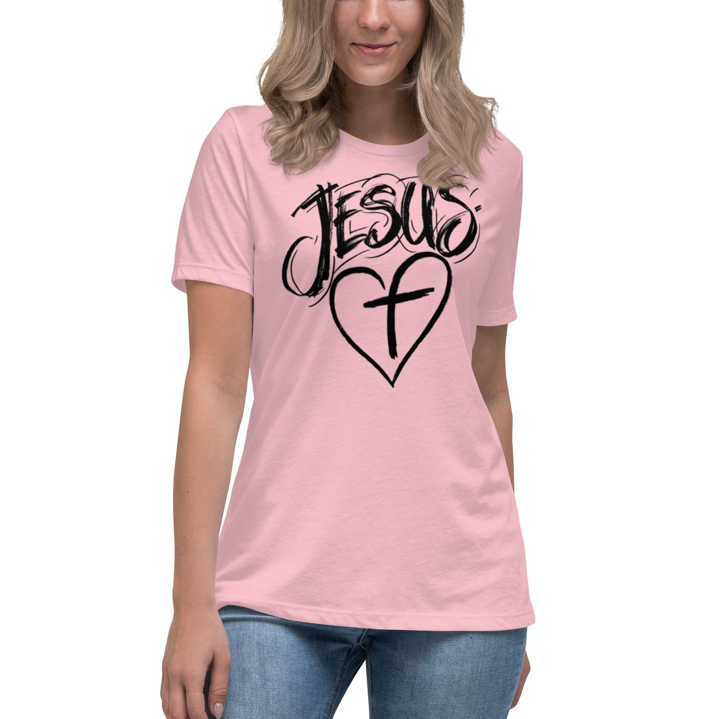 Jesus Heart Cross Women's Relaxed T-Shirt